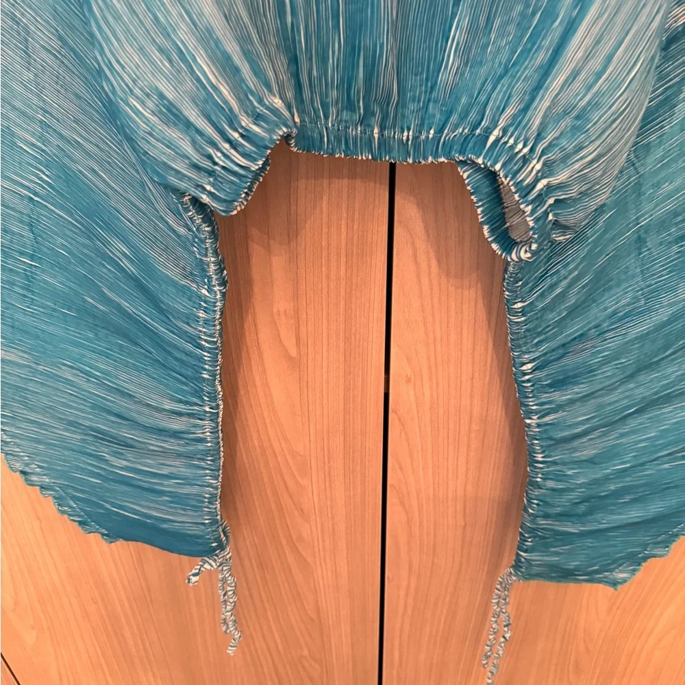 Cult Gaia Blue Pleated Top and Pants Set - Picture 5 of 7